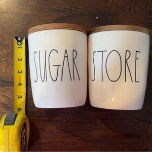 Rae Dunn White and Brown Serveware Canister Set